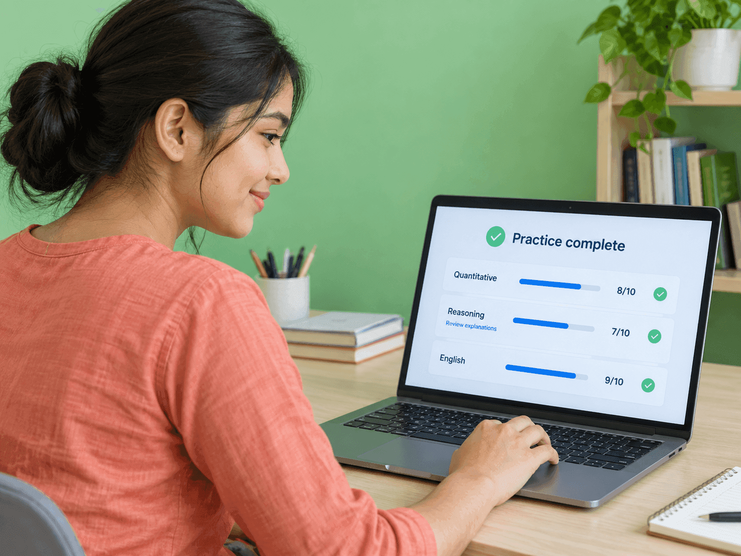 Learner studying at a laptop