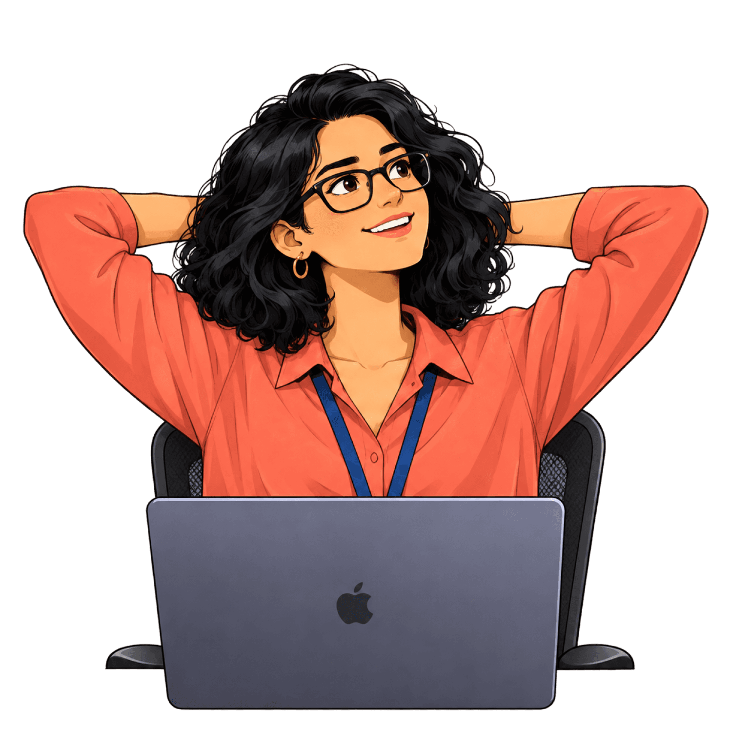 Kaabil candidate relaxing at a laptop